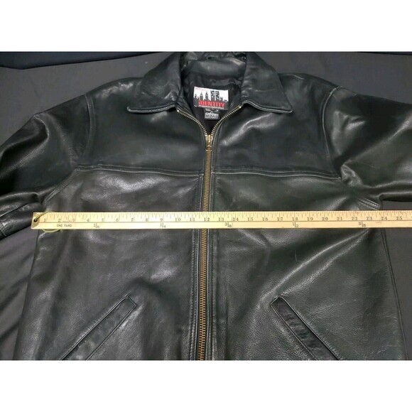 Global Identity Jim Beam Black Leather Multi Pocket Mens Jacket Size Large - Picture 3 of 6